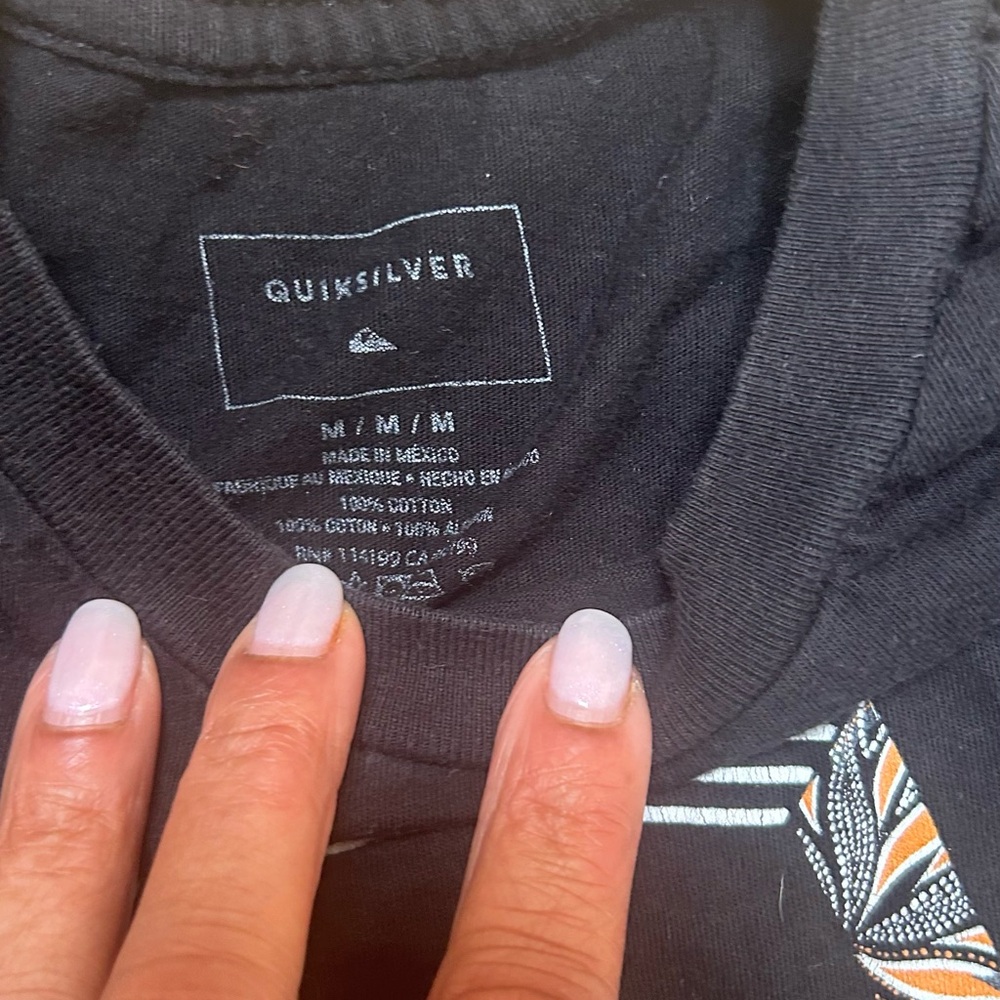 Quiksilver Black Tee with Graphic Accent